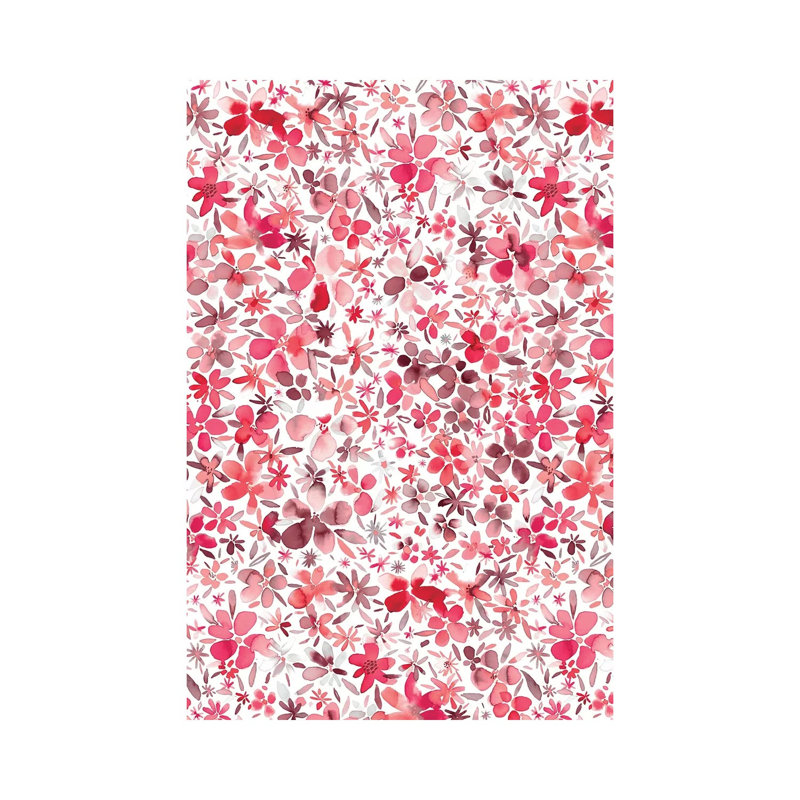 Colorful Flowers Petals Coral by Ninola Design - Wrapped Canvas Gallery-Wrapped Canvas Giclée