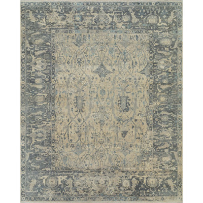Hand Knotted Area Rug in Beige