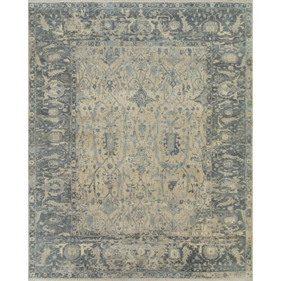Hand Knotted Area Rug in Beige