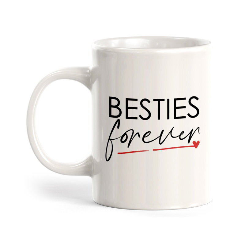 Tasse à café Besties Forever, Ensemble de verres à lait, Plastique polypropylène