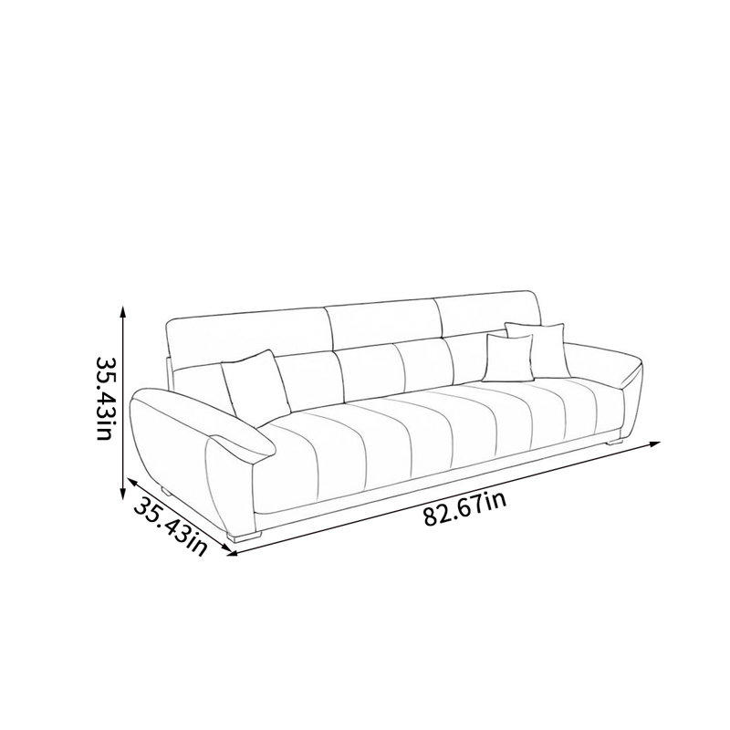 Canapé en tissu Simple Piano Keys, H 35,43 po x l 82,67 po x P 35,43 po, 3