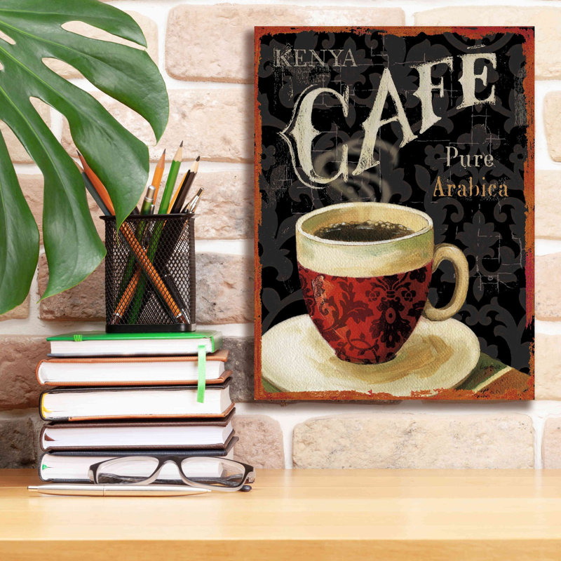 «Today's Coffee I» par Lisa Audit, art mural sur toile, H 16 po x l 12 po x P 0,75 po