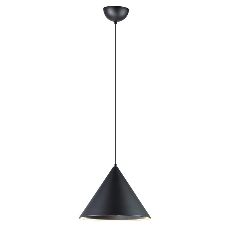 Luminaire suspendu simple à DEL 1 lumière à intensité réglable Johnston Johnston , H 9,5 po x l 12,5 po x P 12,5 po, Noir