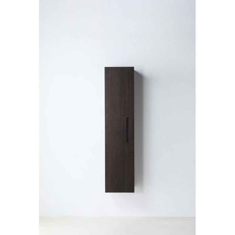 Armoire murale de salle de bain Asgun, Noyer foncé