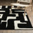 Hennings Abstract Maze Black/ Off-white Area Rug-1901089366