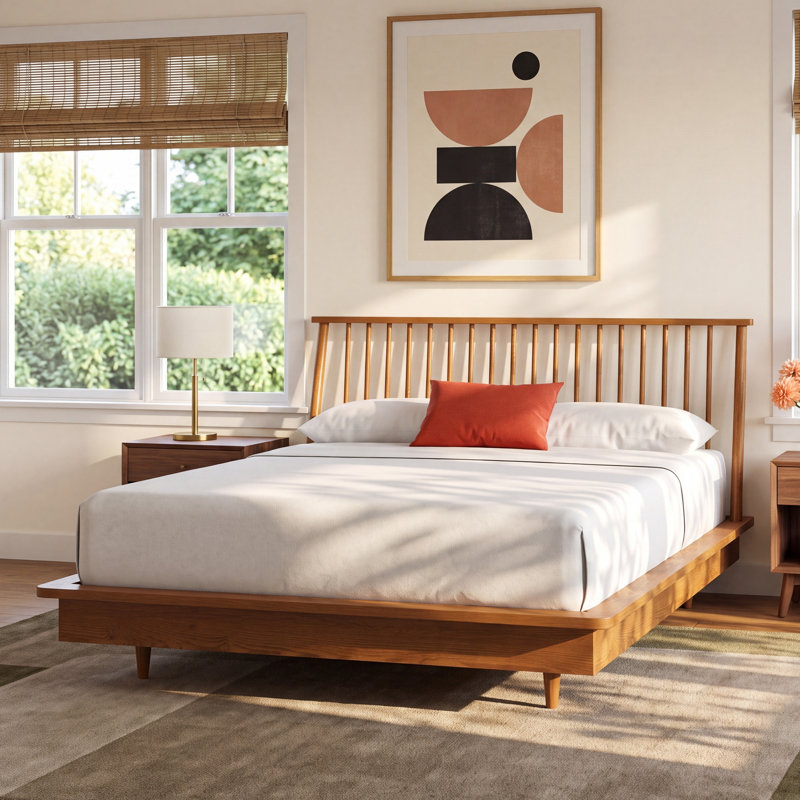 Thalia Solid Wood Slat Bed, King