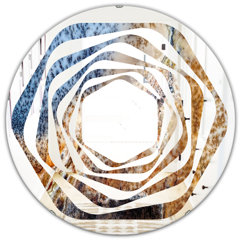 Miroir mural Whirl China Moss Agate, H 23,6 po x l 23,6 po