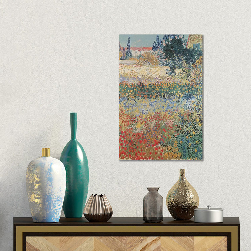 Garden in Bloom, Arles, juillet 1888 - Giclée sur toile tendue avec châssis, H 18 po x l 12 po