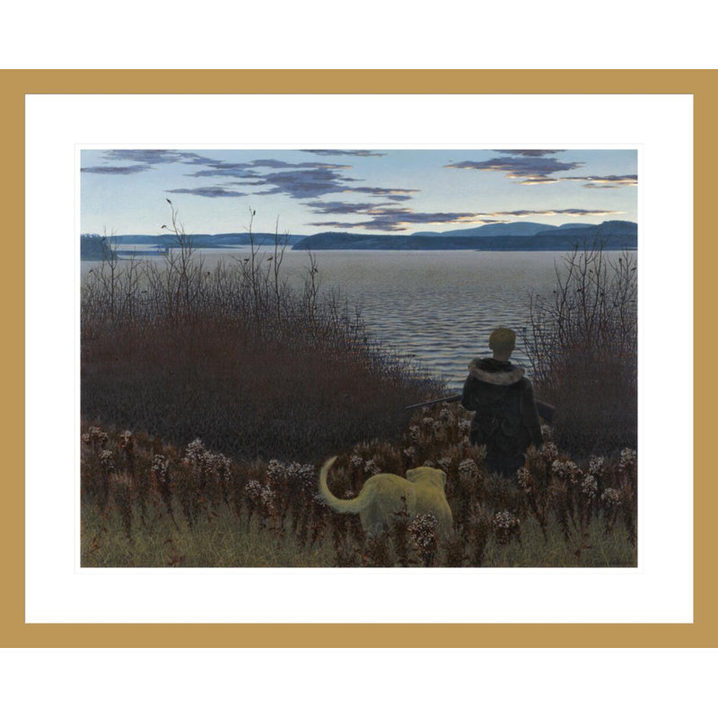«Dog Boy and St. John River» par Alex Colville - impression giclée encadrée, H 23,5 po x l 29,17 po