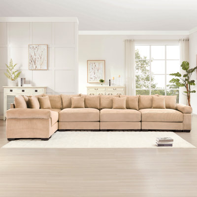 Canapé modulaire surdimensionné en L 154,6 po
