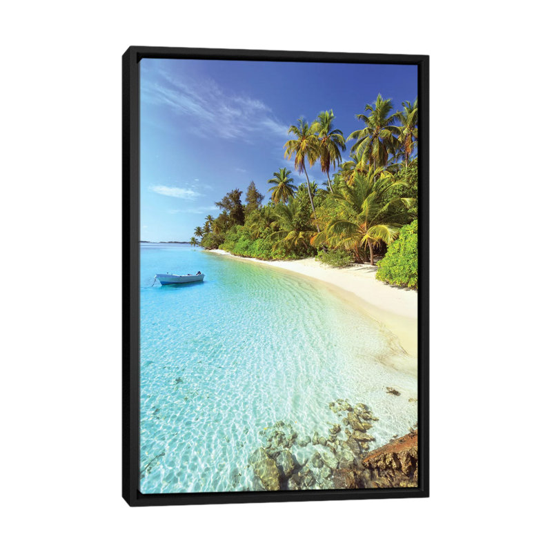 « idyllic beach, maldives » par matteo colombo, impression sur toile, H 26 po x l 18 po x P 1,5 po, Pas de tapis