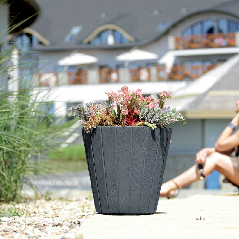 Ernice Pot Planter, 32.5cm H x 35cm W x 32.5cm D, Grey