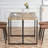 Industrial rectangular MDF dining table for 4-6 people with 1.5 inch thick MDF top and black metal legs for work desk-1177757756