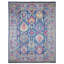 Hand Knotted Wool Area Rug in Blue