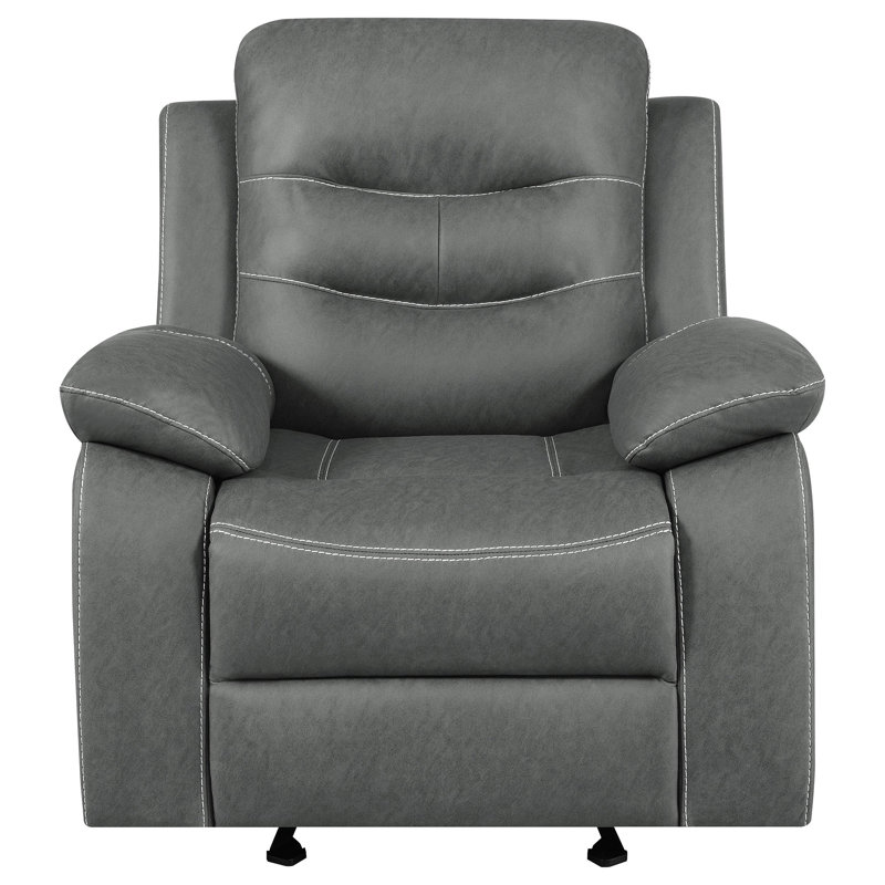 Fauteuil oscillant inclinable rembourré Cardona gris foncé