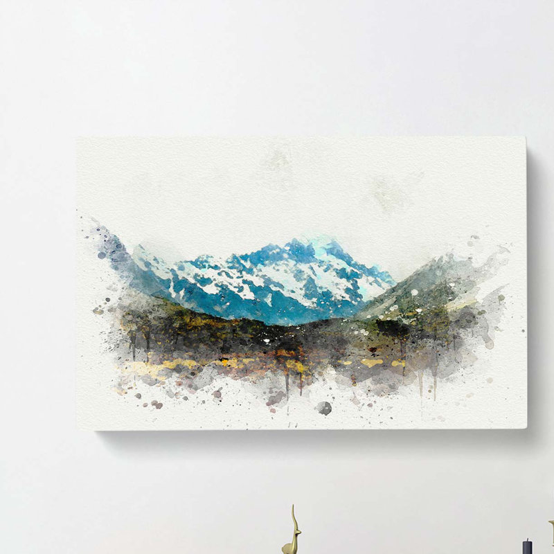 Aoraki Mount Crook New Zealand In Abstract - Wrapped Canvas Print, 35cm H x 50cm W x 3cm D