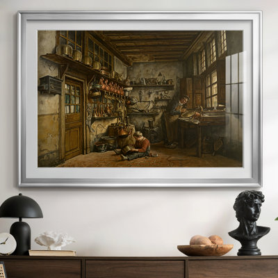 L'atelier du cuivre - Henri de Braekeleer - Reproduction encadrée avec passe-partout et verre - 1861