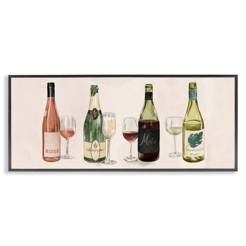 Diverses bouteilles de champagne encadrées par estampe numérique par The Evening, Giclée encadrée noir minuit