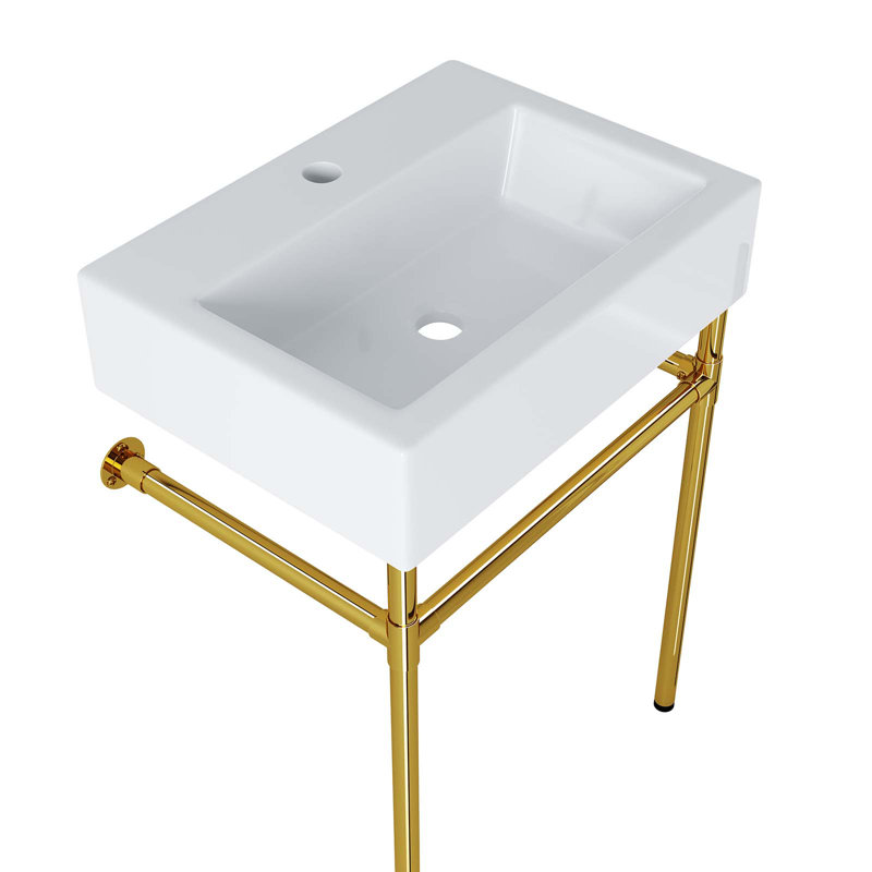 Modway Redeem 24" Acrylic Wall-Mount Bathroom Vanity, Gold