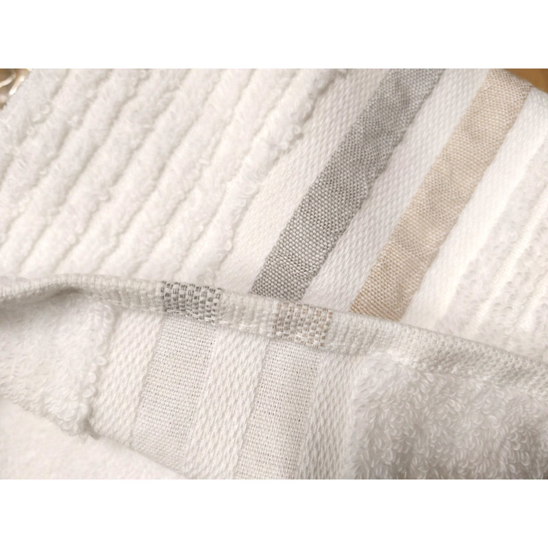 Fringe Bath Towel Set, White/Beige
