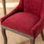 Ensemble de 2 chaises d'appoint style Mid-Century avec garniture cloutée à dossier haut en tissu rouge classique