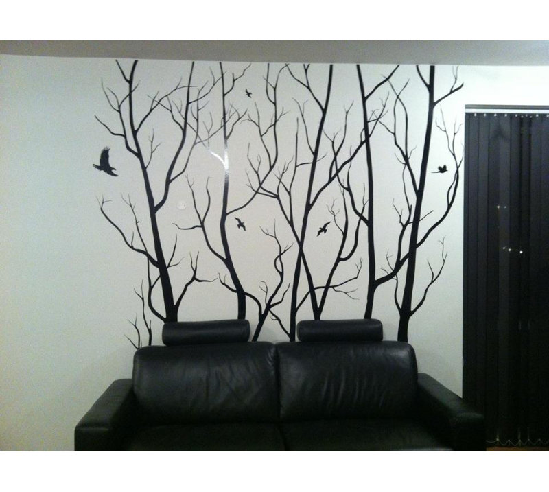 Plants & Flowers Non-Wall Damaging Wall Decal, 84", Black