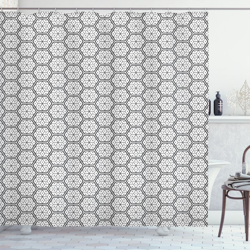 Shower Curtain with Hooks Included, 75"H x 69"W