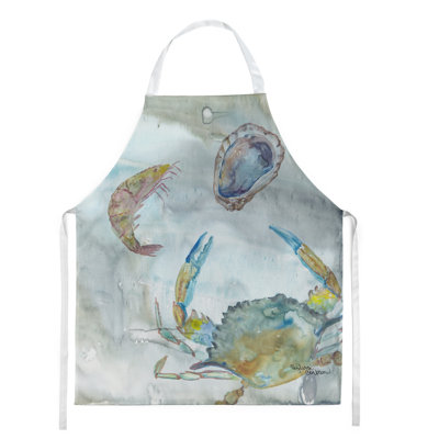 Tablier d’aquarelle crabe, crevette et huître