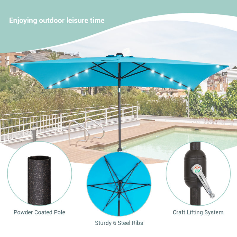Parasol de marché rectangulaire 10 x 6,5 pi Forontenac, Bleu