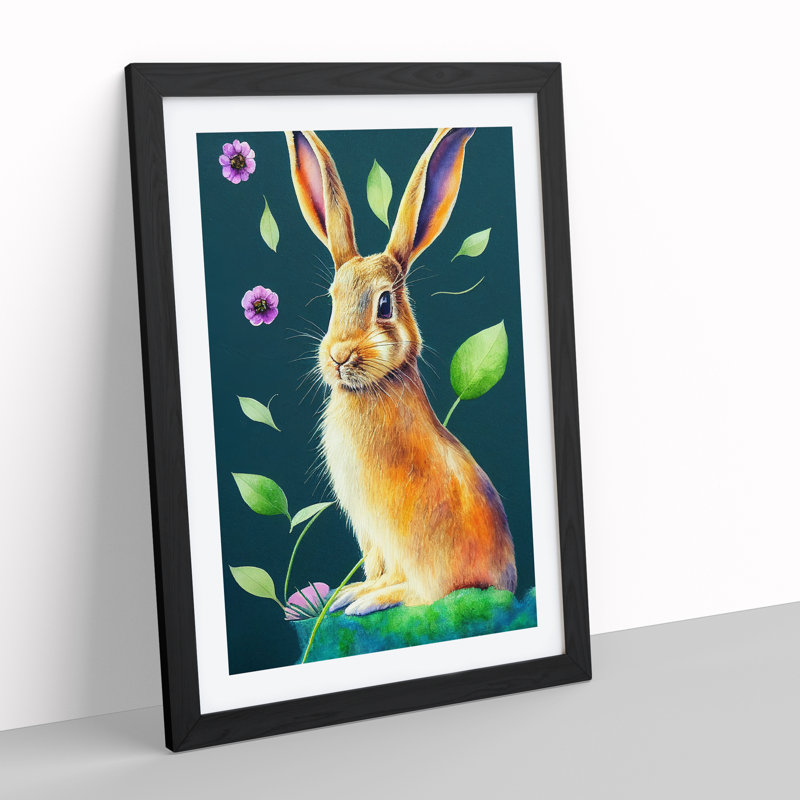 Magnificent Hare - Single Picture Frame Print, Black Framed, 64cm H x 46cm W x 2cm D