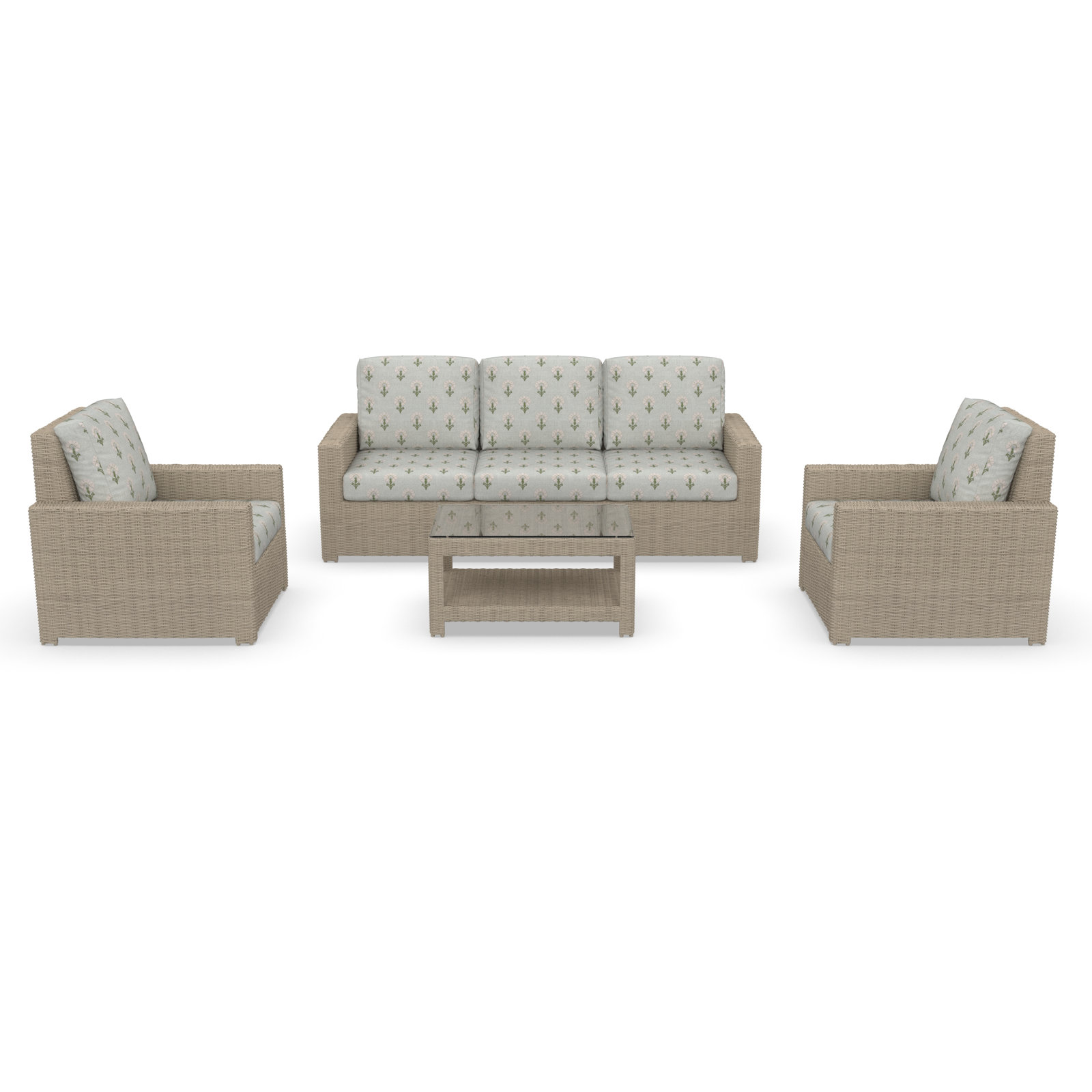 Henri 5-Person Sunbrella® Patio Seating Group, Mira Celeste