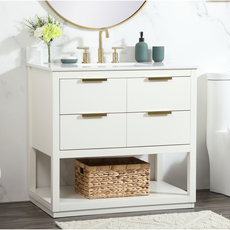 Ensemble de meuble-lavabo simple 36 po Felicity, Blanc