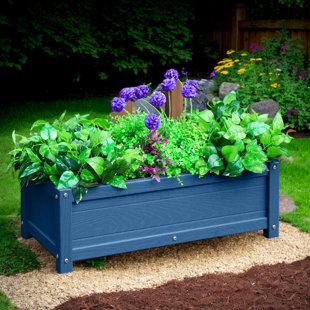 Durable HDPE Raised Vegetable Garden Bed, Waterproof Planter Box With Soil Protection Design For Backyard Farming & Patio Herbs