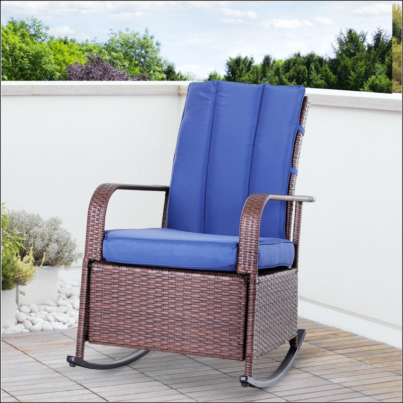 Chaise berçante d'extérieur en osier