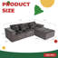 Canapé modulaire en L avec repose-pieds mobile, conception Cloud Comfort, structure en bois massif durable, pour le salon-1336783334