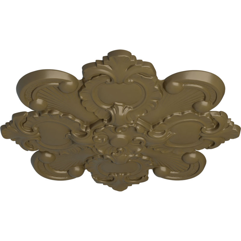 Médaillon de plafond Endurathane Crawley, l 18 po x H 18 po x P 3 1/4 po x P 1 1/2 po (convient aux auvents jusqu'à 6 3/4 po), finition craquelée topaze fumée peinte à la main