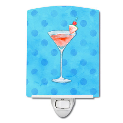 Summer Martini Polkadot Ceramic Night Light