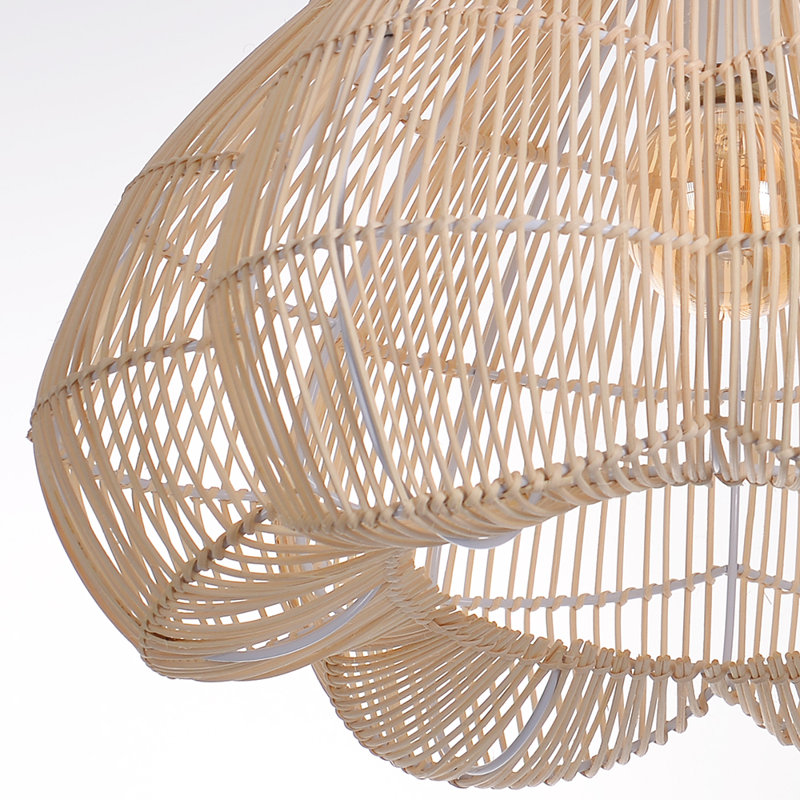 Luminaire suspendu 1 lumière Rattan Flower
