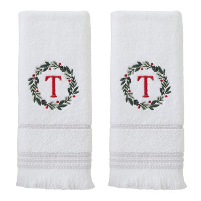 WREATH MONOGRAM T EMB HAND-WHT