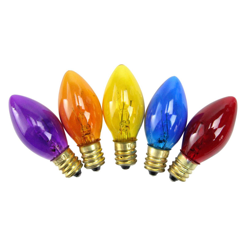 Ampoules de remplacement C7 Christmas, H 2 po x l 5 po x P 5 po, Rouge / Jaune / Bleu
