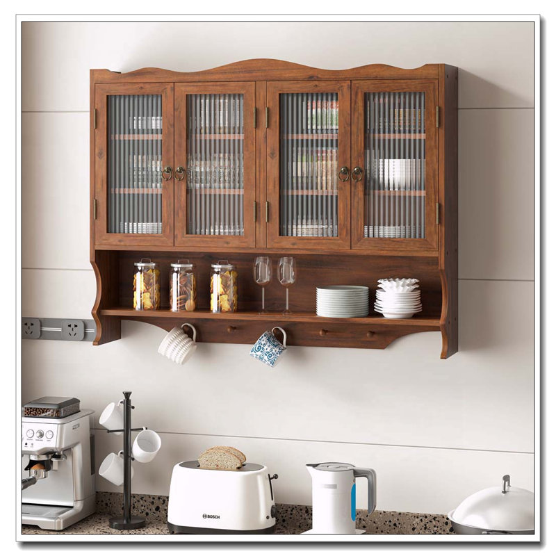 Armoire murale rétro avec support ouvert