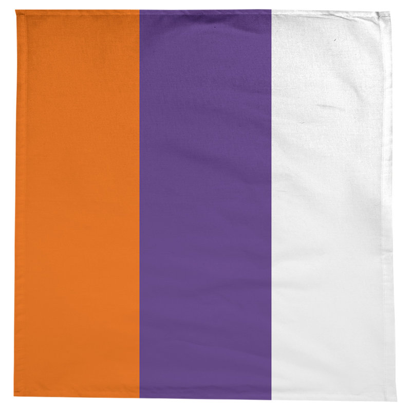 Clemson Striped Cotton Blend Tablecloth, Clemson Orange/Purple/White