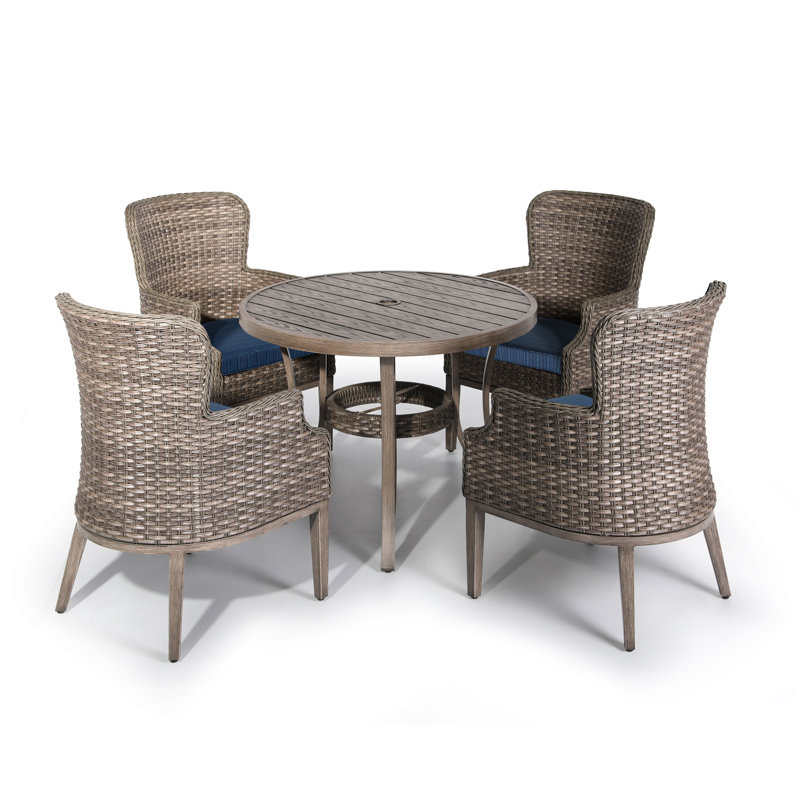 Ensemble de chaises de salle à manger en osier 5 pièces Tenaya