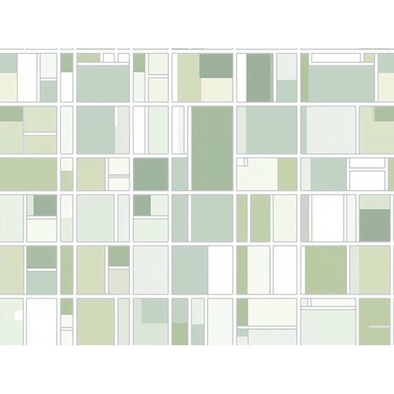 Kryslin Shower Curtain Pattern Bath Mat Bathroom Decor Green/White, H 93 po x l 70 po