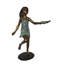 Copper and Metal Girl Holding Turtle Fountain