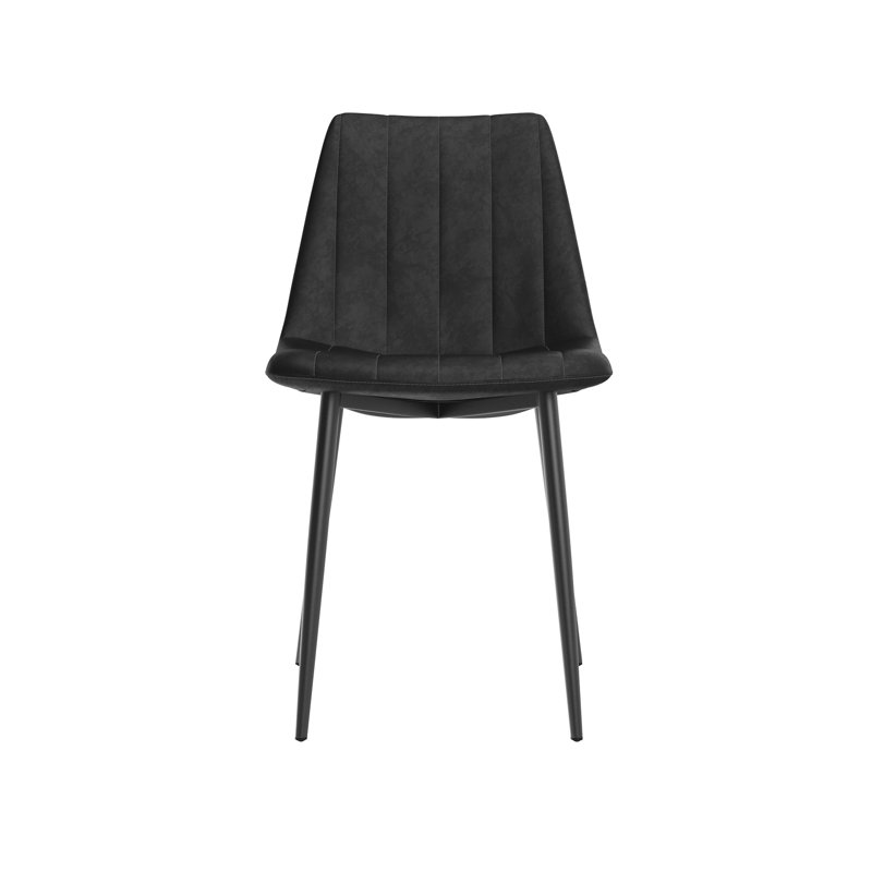 Upholstered Dining Chair, Gray, Black