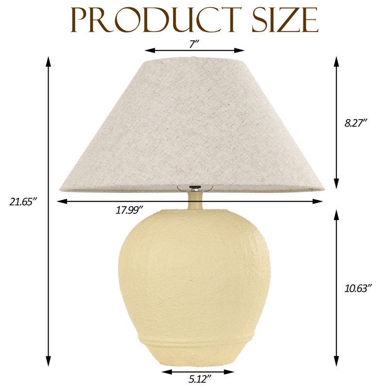 Ceramic Table Lamp, Cream White