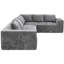 Canapé d'angle modulaire 6 places pour salon, 329,7 cm (129,5 po) en chenille froissée, sans assemblage, assise en tissu chenille ultra-épais, style contemporain, 329,7 cm (129,5 po), modulaire.