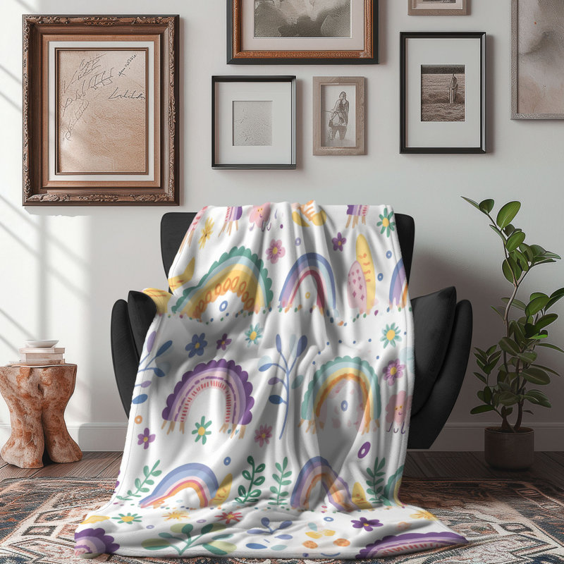 Rainbow Grids - 1 pièce Sherpa Premium, L 60 po x l 50 po