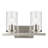 2-Light Brushed Nickel Bath Vanity Light with Clear Glass Shades-1439022354